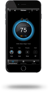 smart phone icon with temp control