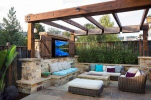 outdoor tv on a patio